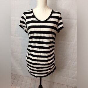 Xl black & white ruched top. Cato (0134)